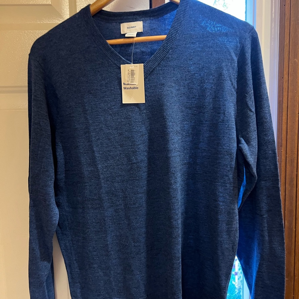 Old Navy Men's Deep Blue V-Neck Sweater
